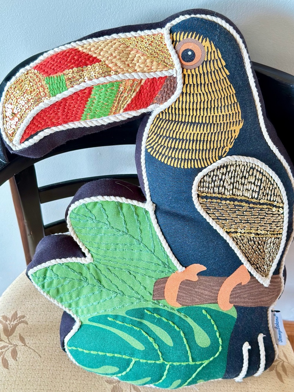 Tommy Bahama Toucan Bird Decorative Throw Pillow Indoor Outdoor Tropical vtg